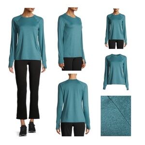 Athletic Works Active Long Sleeve Performance T-Shirt Antique Teal Heather